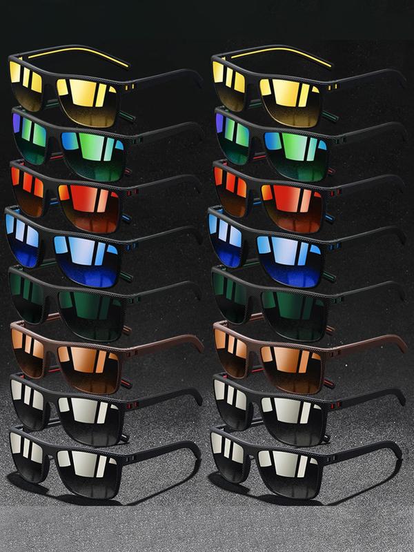Square Frame Sunglasses Set with Mirrored Colored Lenses
