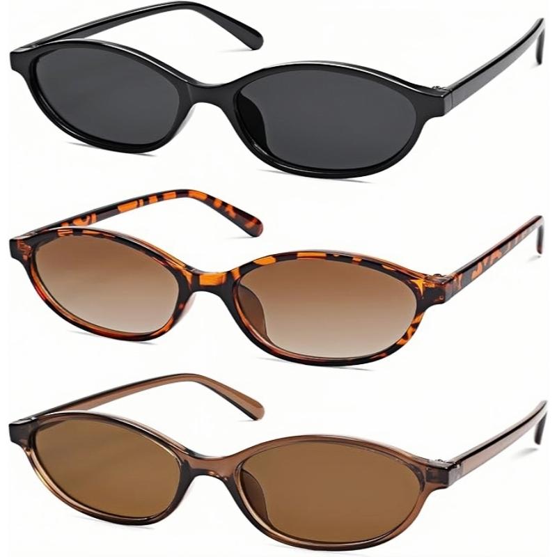 Narrow Oval Sunglasses in Black and Tortoiseshell