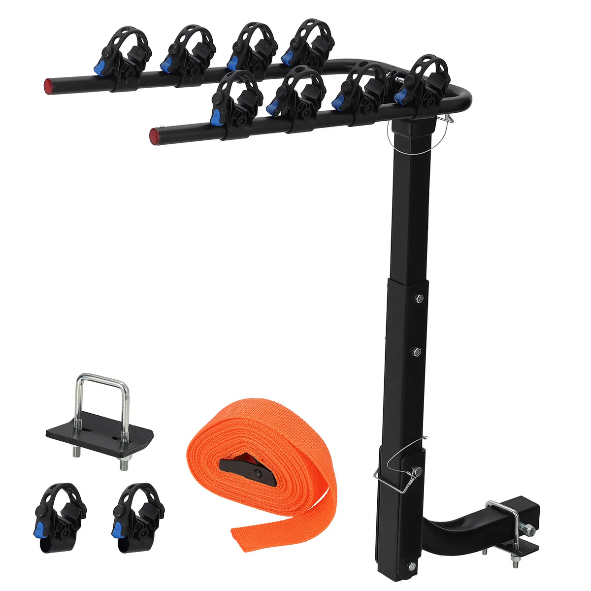 Black Steel Hitch Bike Rack With Straps
