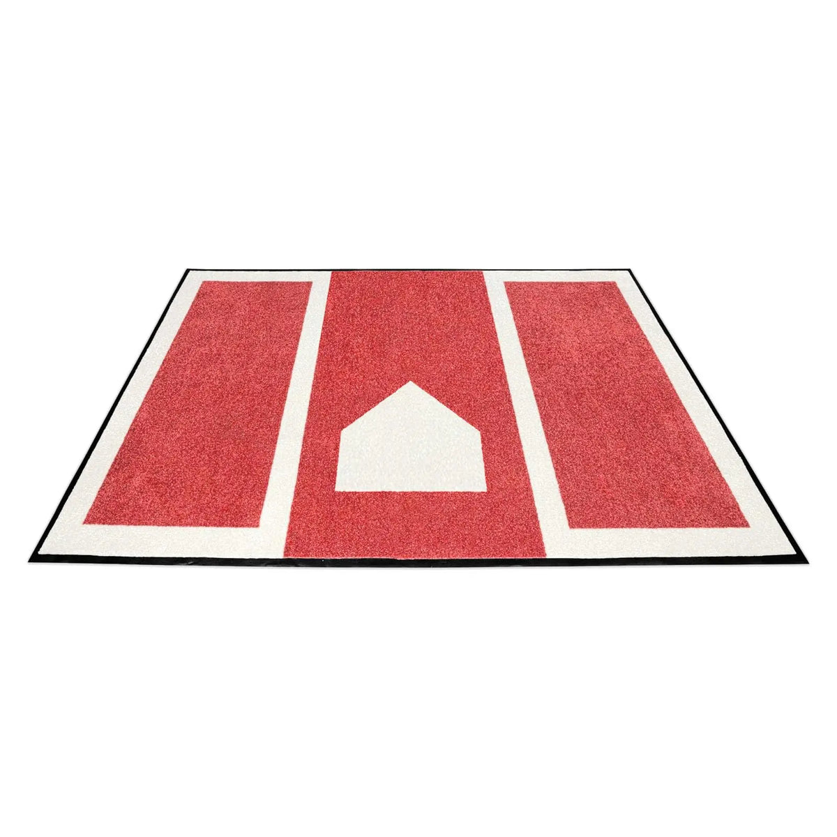Red and White Turf Batting Mat with Home Plate