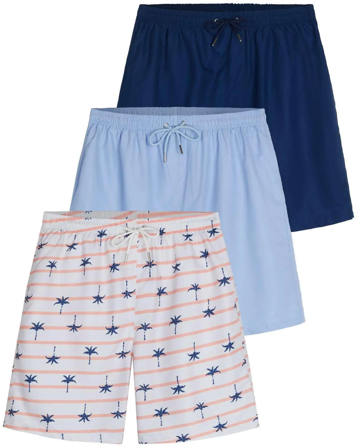 Three Pack Drawstring Swim Shorts in Mixed Colours