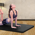 Thick Black Foam Exercise Mat With Ribbed Surface