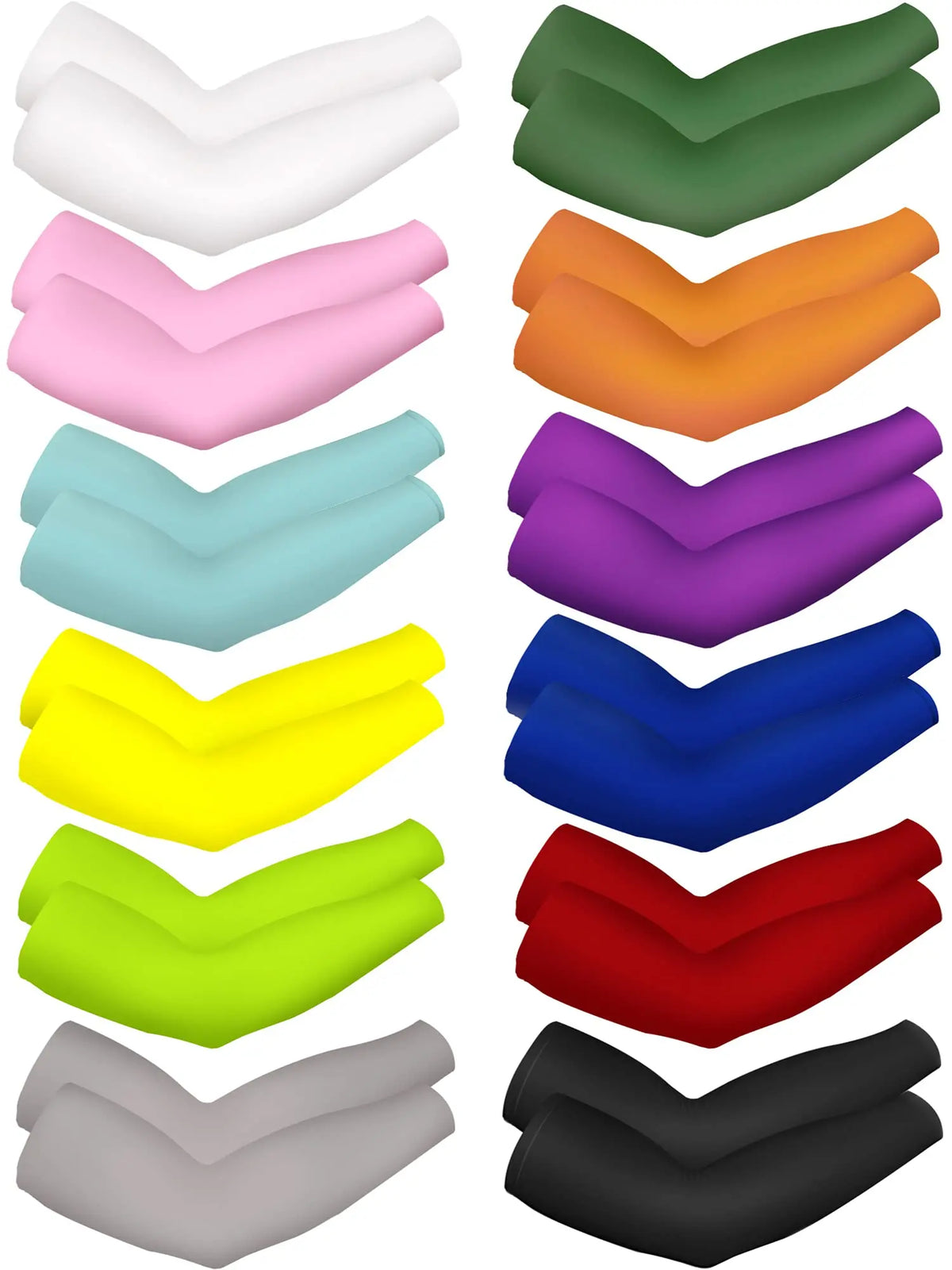 Multicolour Stretch Arm Sleeves, Twelve Pairs