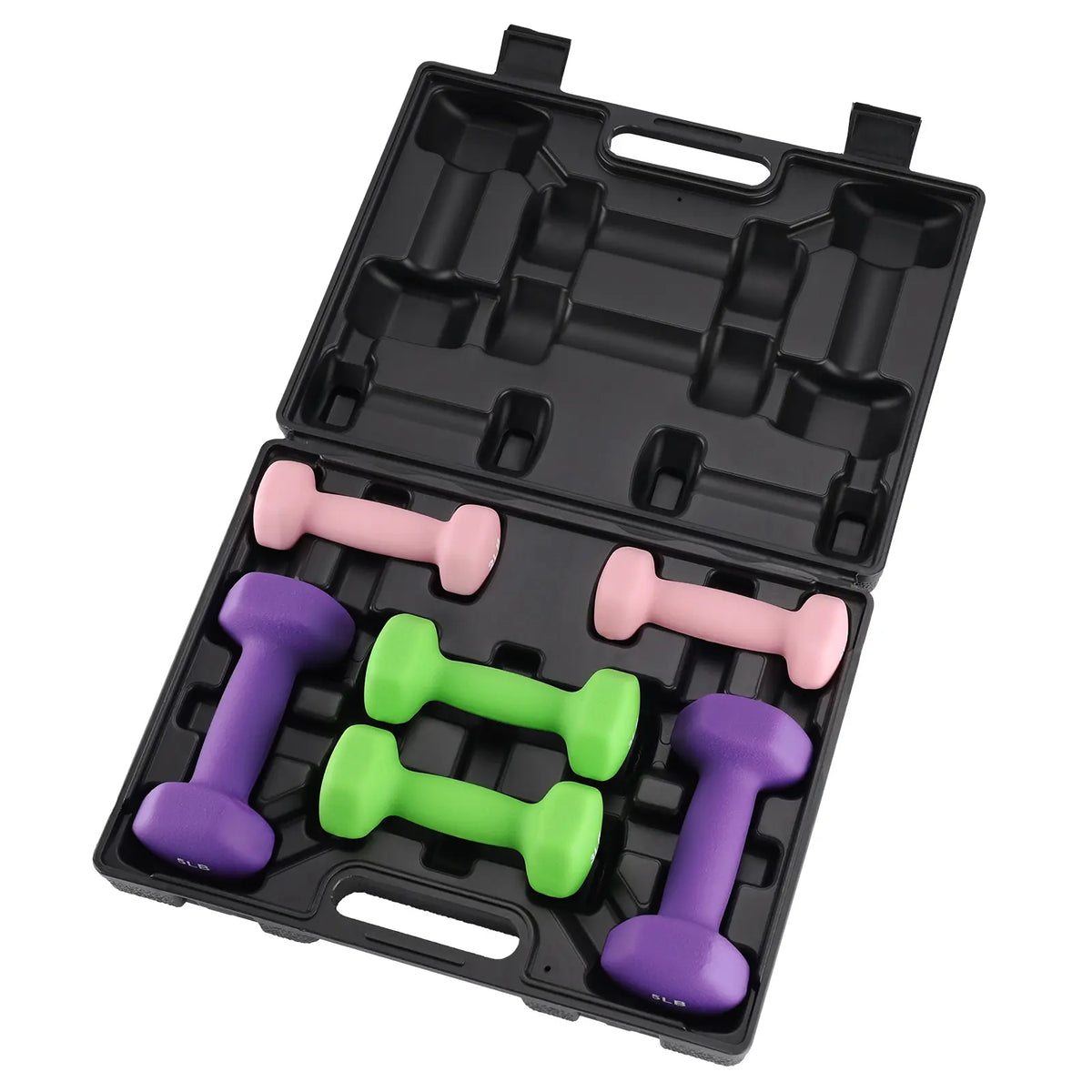 Colour-Coded Neoprene Dumbbell Set in Carry Case