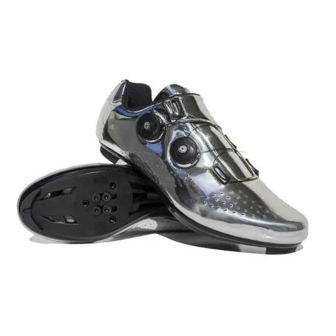 White Cycling Shoes with Dial Closures