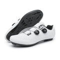 White Cycling Shoes with Dial Closures