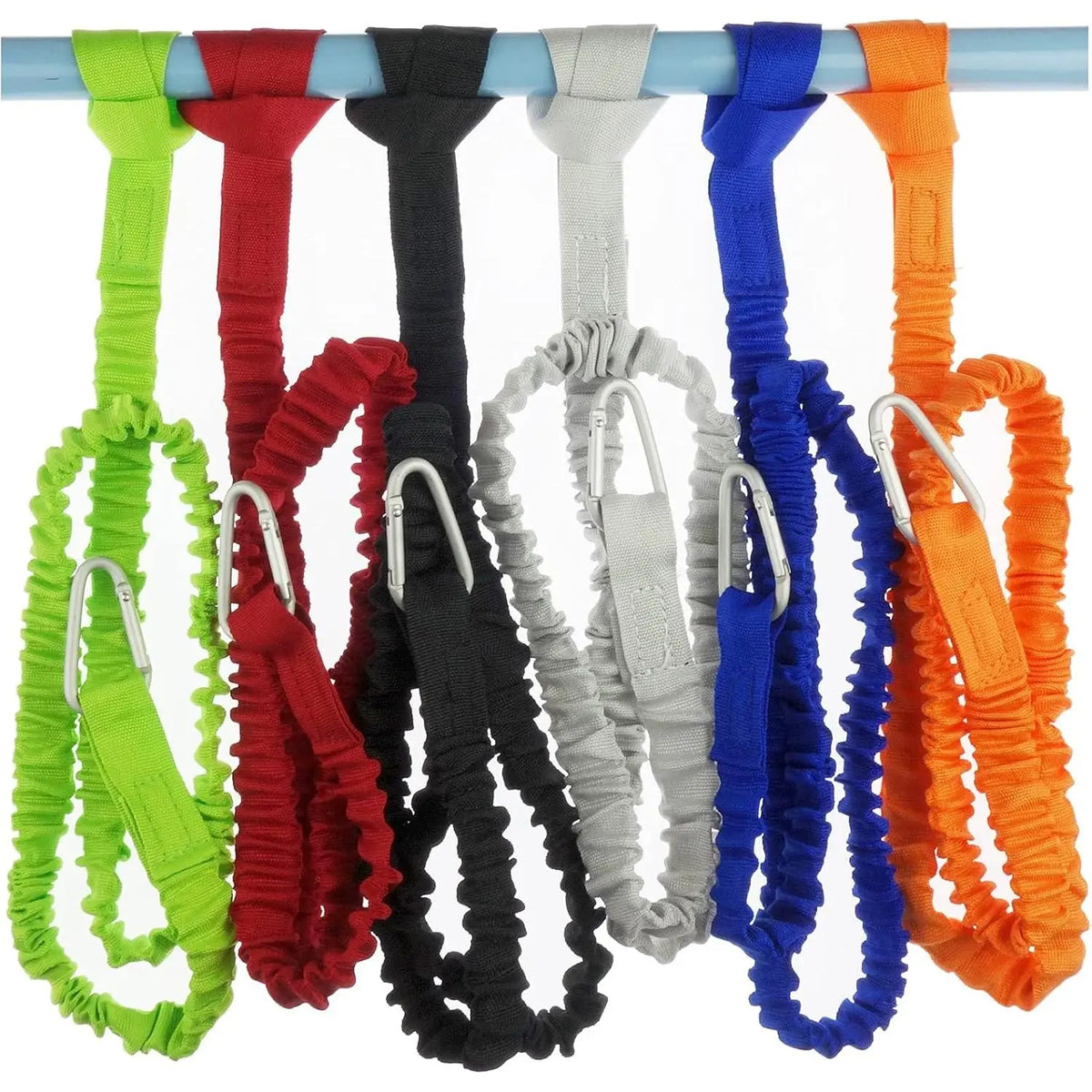Multicolour Stretch Cord Leashes With Metal Carabiner Clips