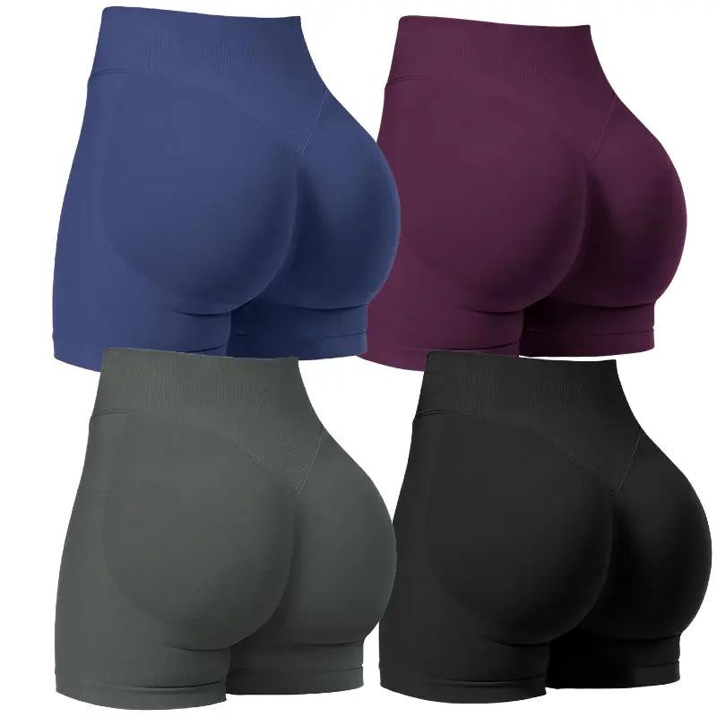 Four-Pack Seamless High-Waist Stretch Shorts