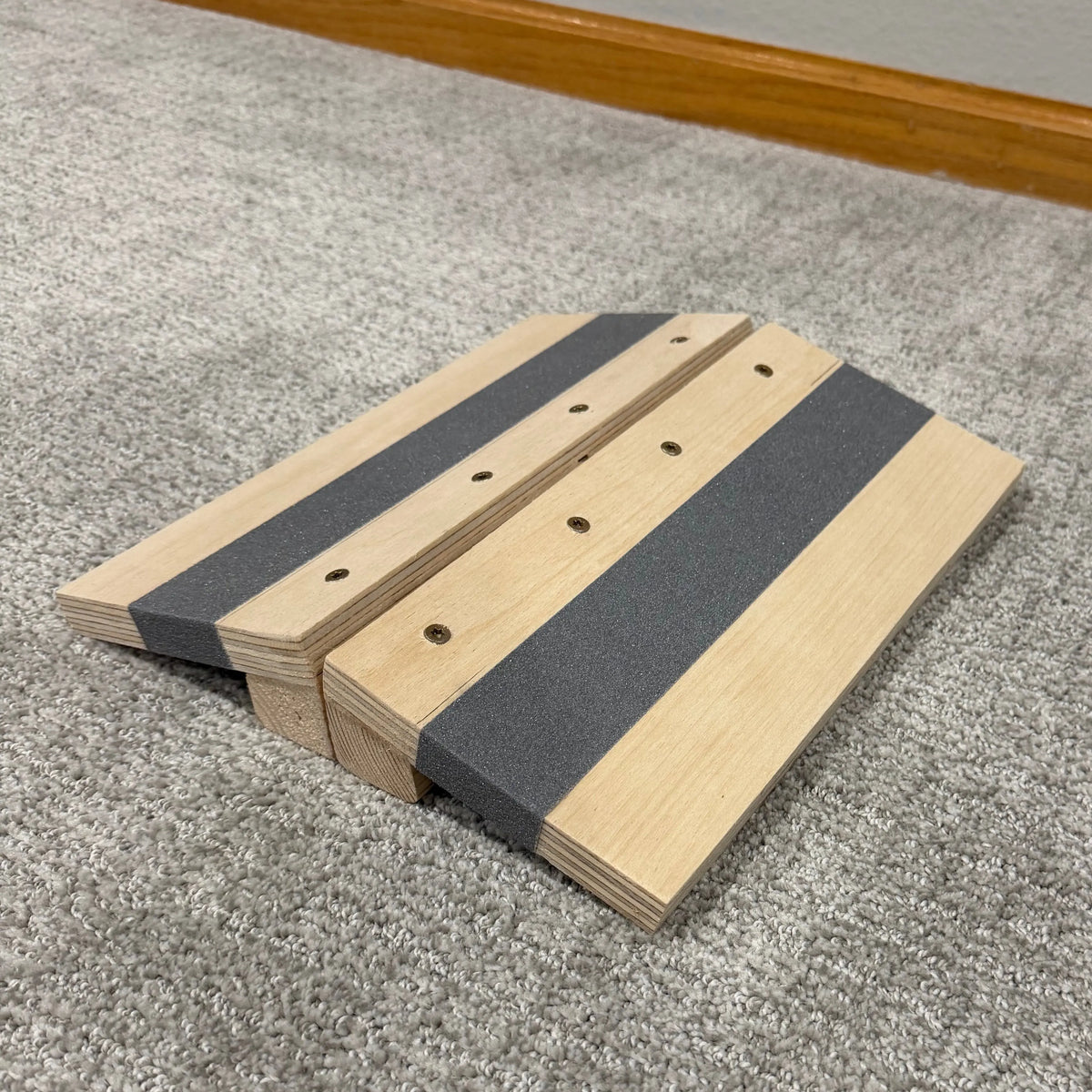 Wooden Slant Boards with Gray Grip Tape