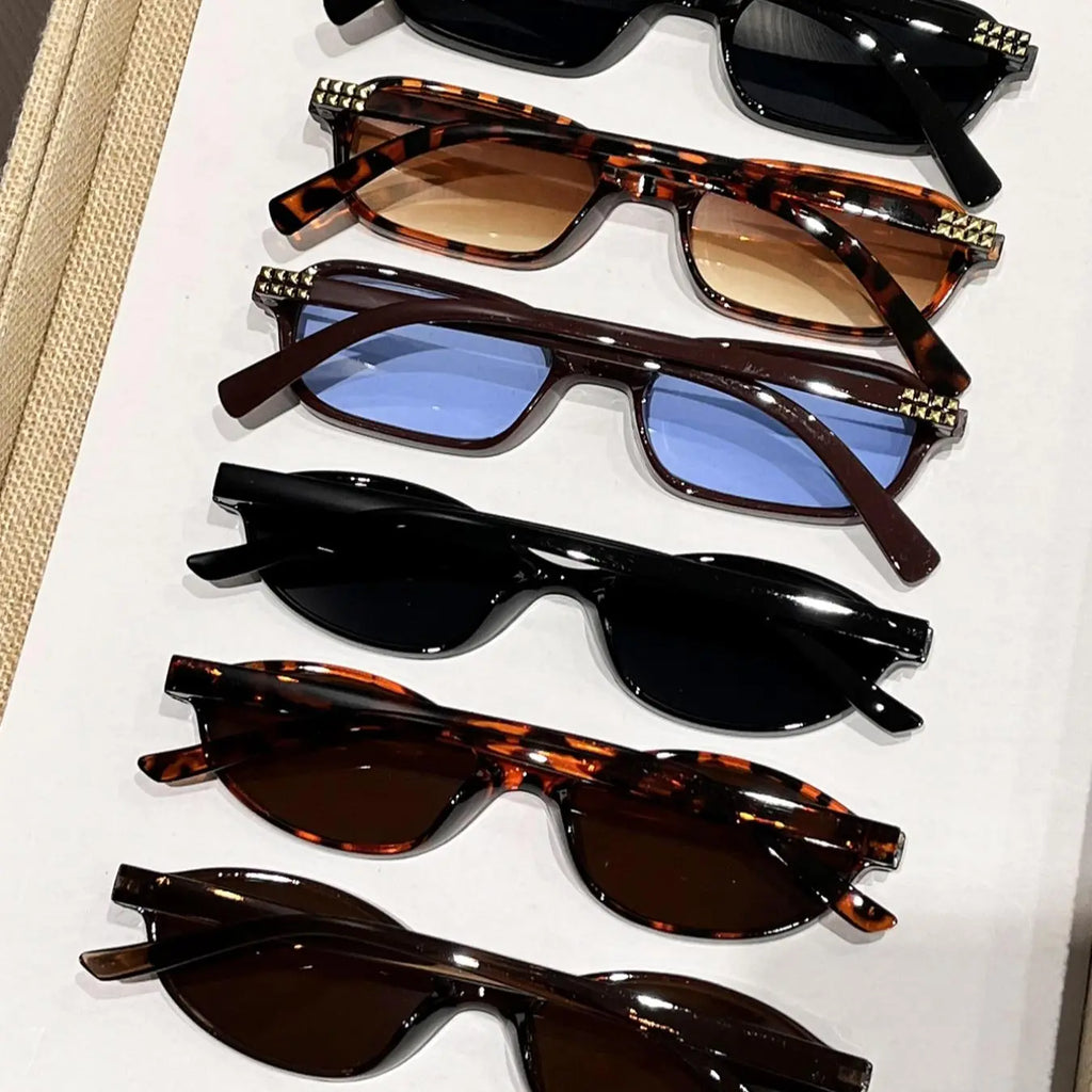 Six Pairs Small Frame Tinted Sunglasses Set