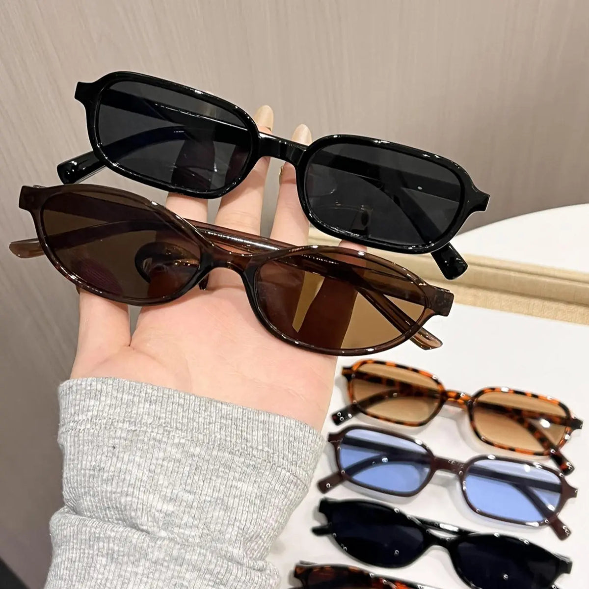 Six Pairs Small Frame Tinted Sunglasses Set