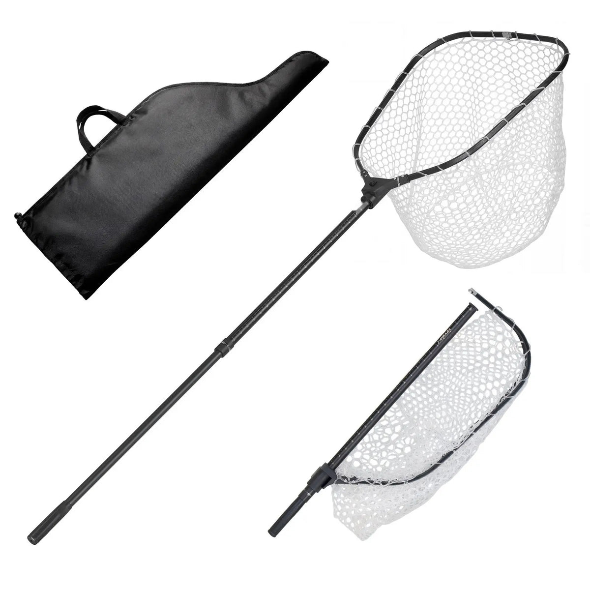 Folding Landing Net with Clear Mesh and Long Handle