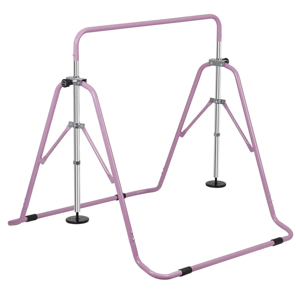 Pink Steel Folding Gymnastics Bar with Stands