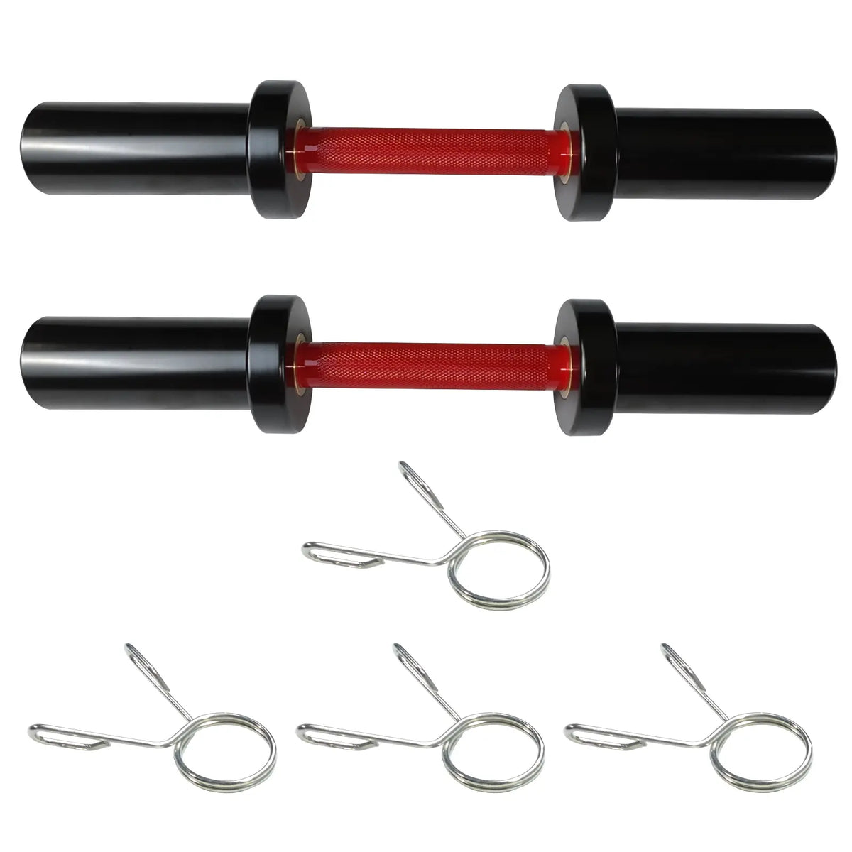 Pair of Dumbbell Handles with Red Grips