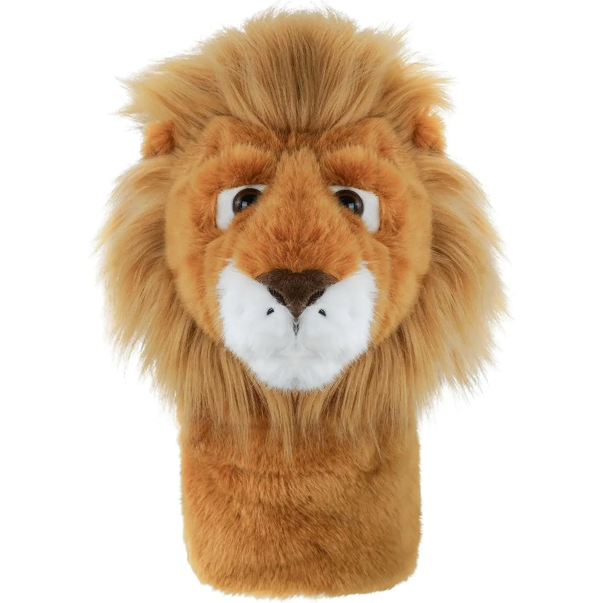 Plush Lion Head Golf Club Cover With Tan Mane