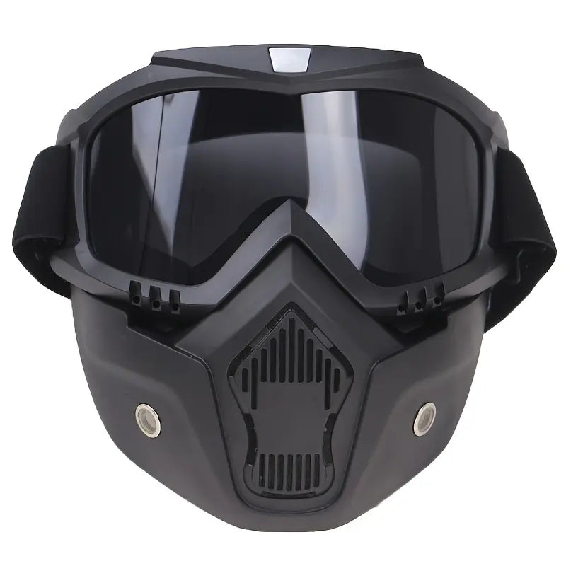 Black Goggle Mask with Mirrored Blue Lens
