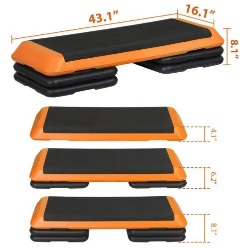 Orange and Black Adjustable Aerobic Step Platform