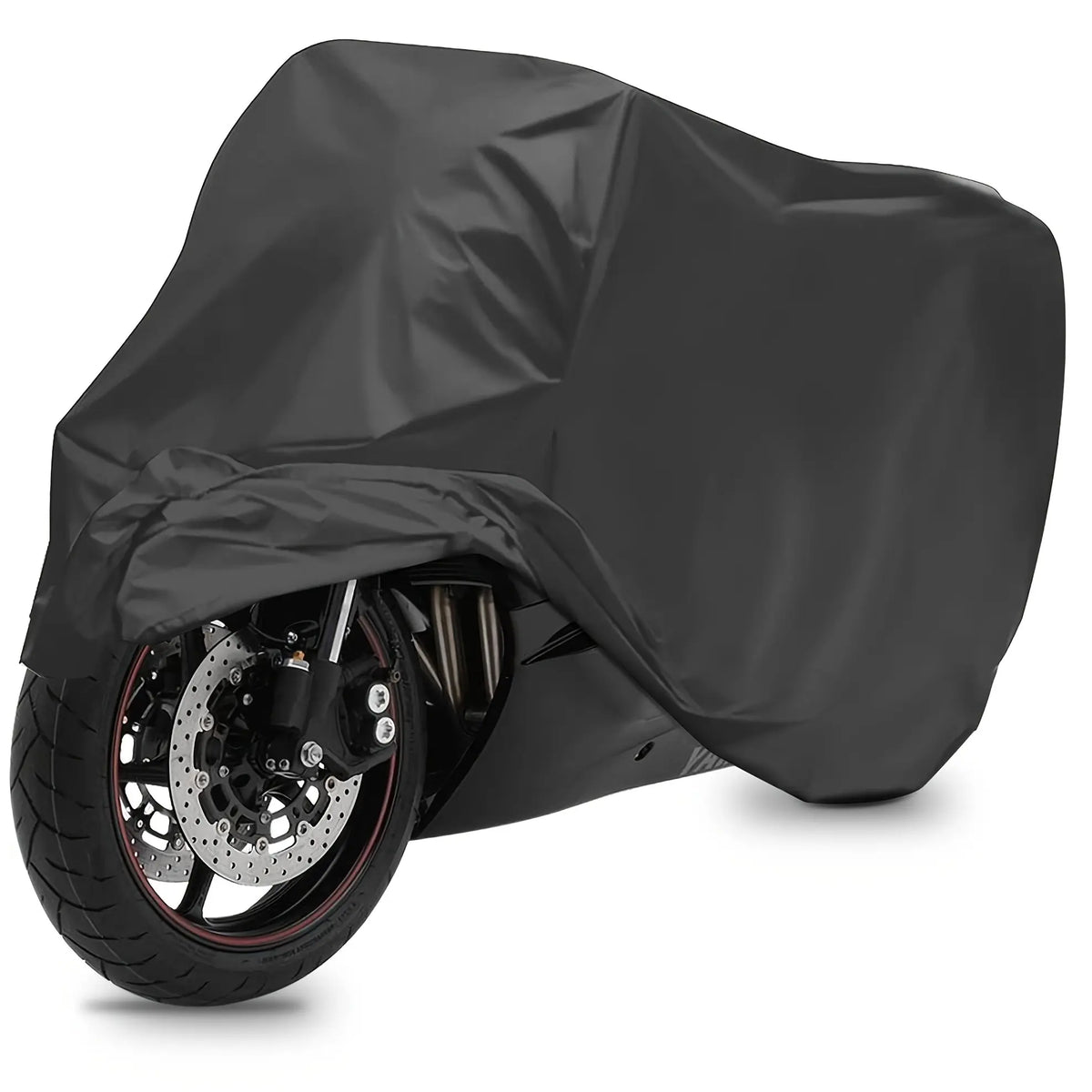 Black Fitted Motorcycle Cover with Weatherproof Fabric
