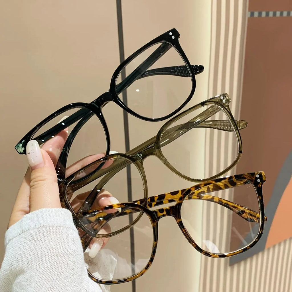 Square Plastic Eyeglass Frames in Three Colors