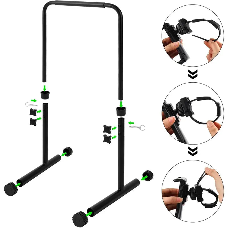 Black Steel Handrail Frame with Phone Holder