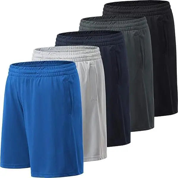 Five-Pack Mesh Athletic Shorts in Mixed Colours